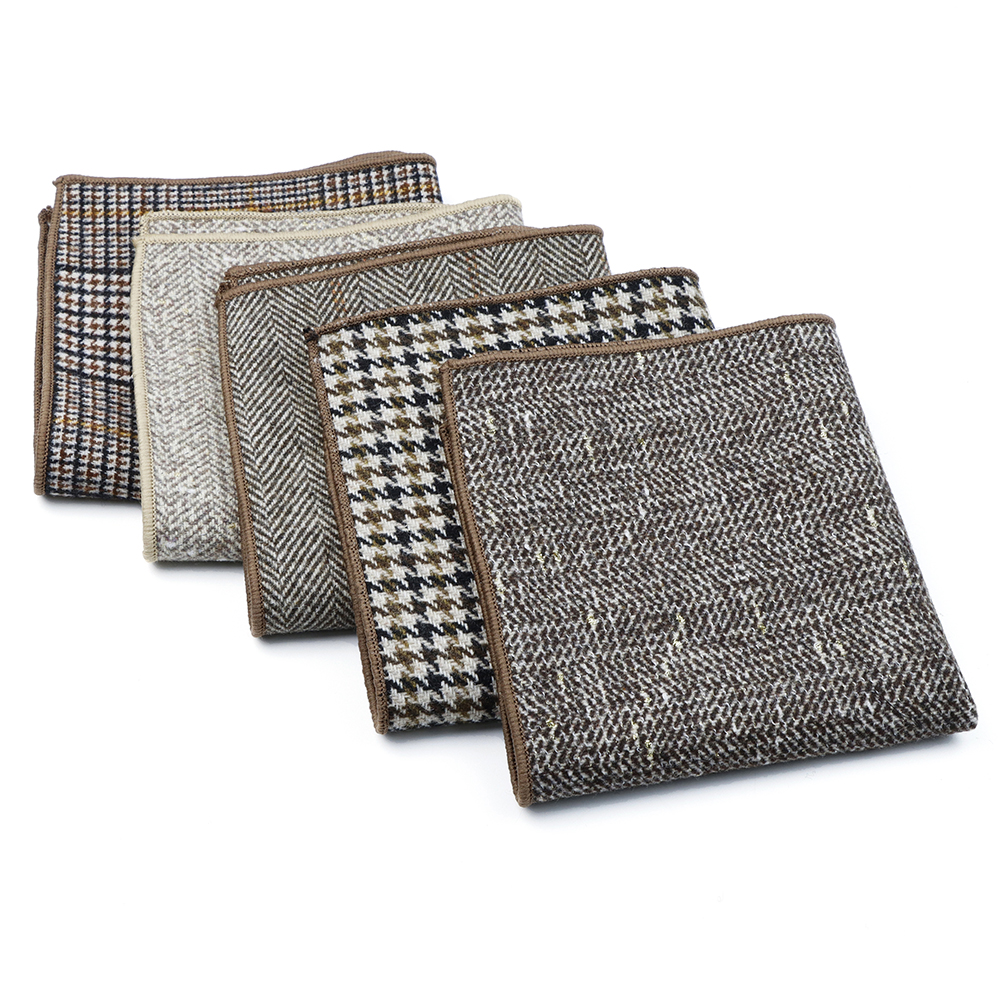 Pocket Square Set - Men's Classic Hanky Plaid Striped Pocket