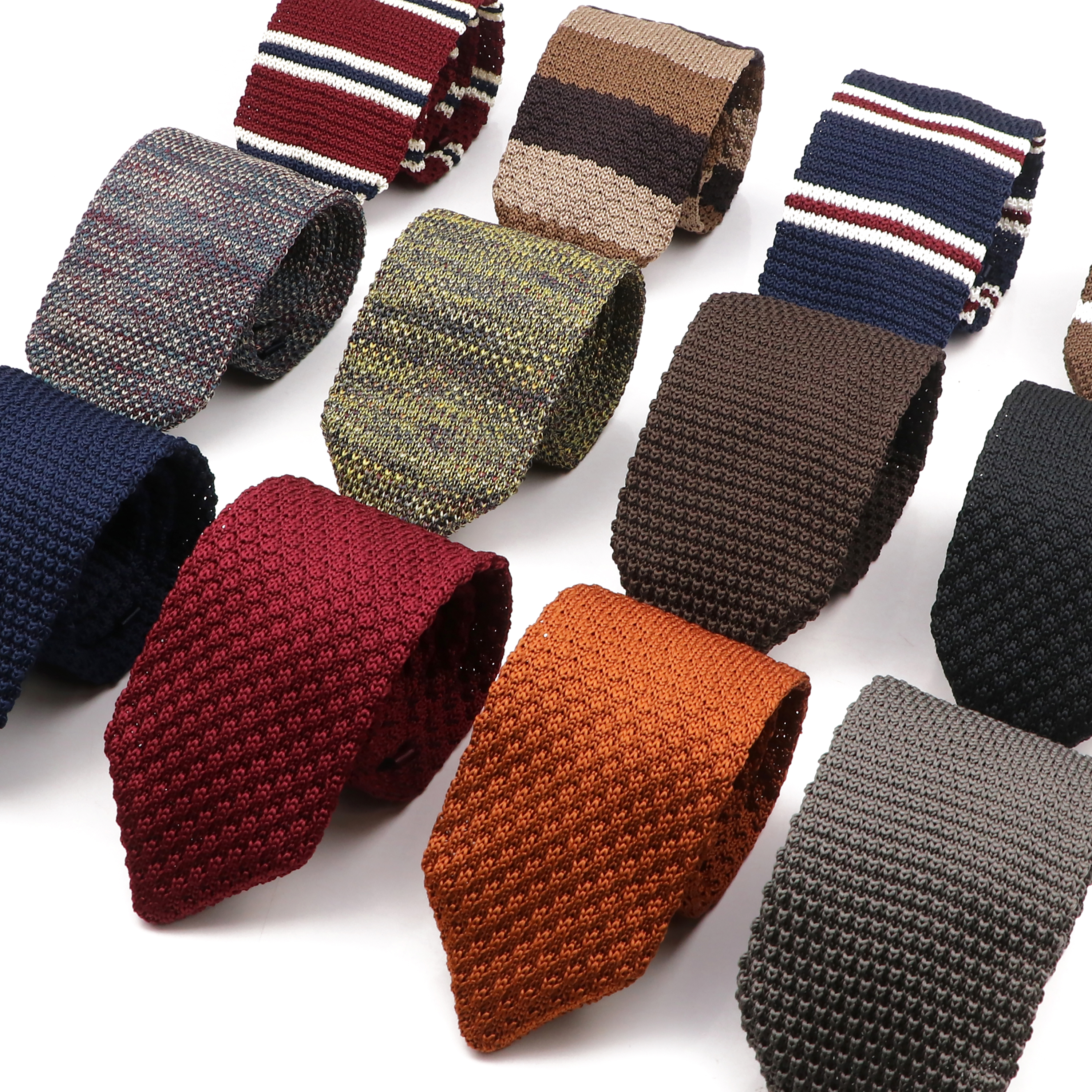 Skinny Tie Men - New Mens Knitted Ties Classic Striped
