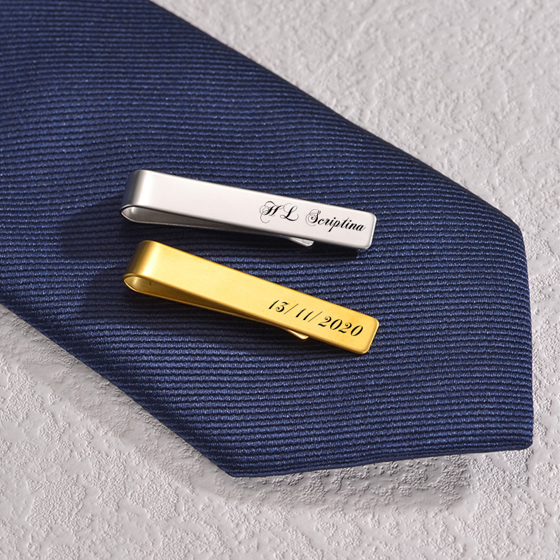 Stainless Steel Engraved Name  - Tie Bar Set Gift reseña y precio