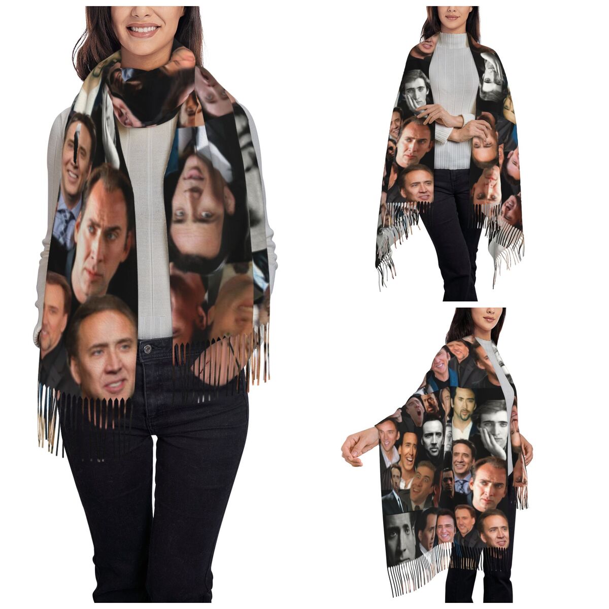 Nicolas Cage Colllage Shawl Wr - Pashmina Wrap Large reseña y precio