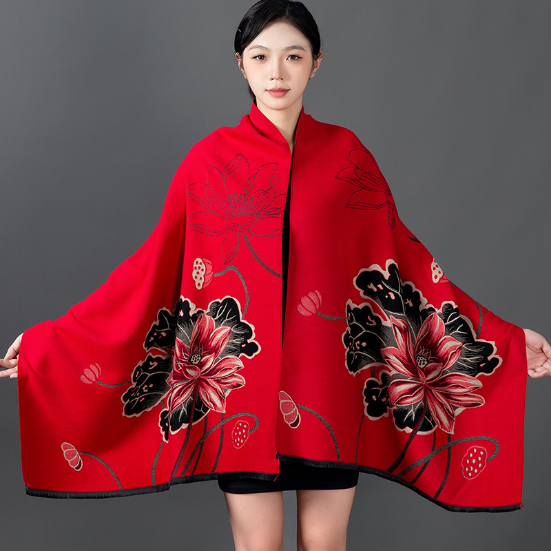 Women Winter Shawl Cashmere Sc - Woven Scarf Blanket reseña y precio