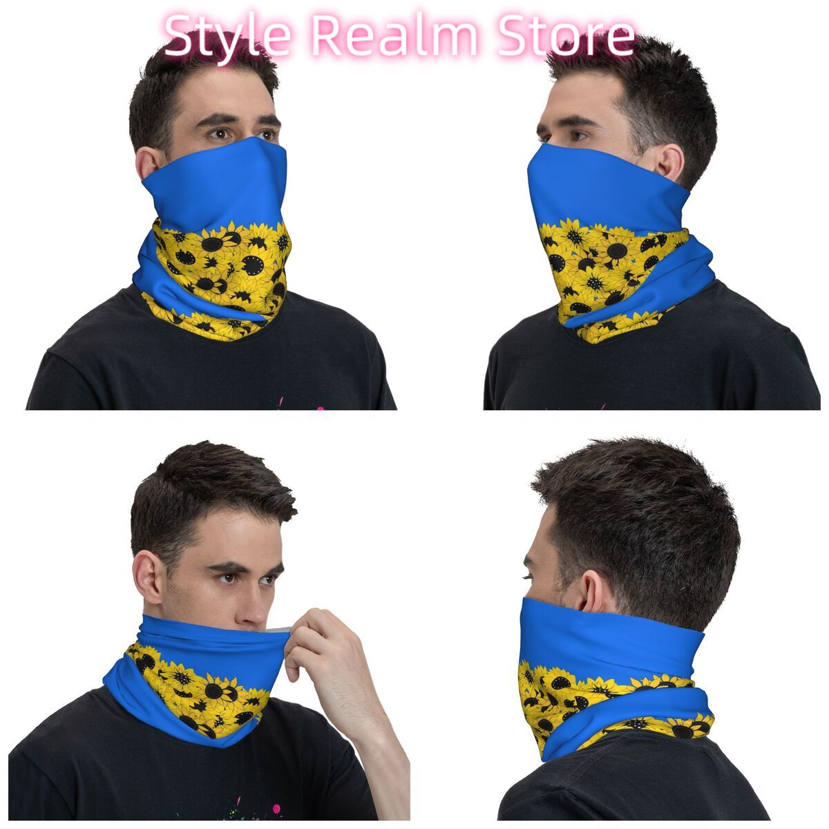 Blue Sunflower Printed Winter  - Neck Warmer Tube reseña y precio