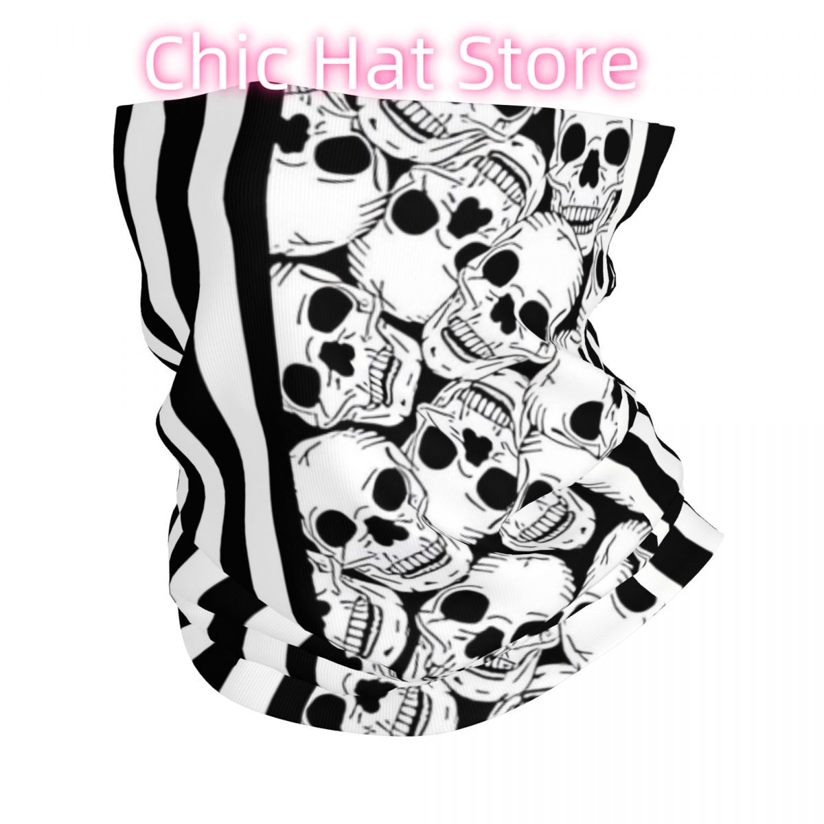 Black And White Skulls And Str - Neck Warmer Tube reseña y precio