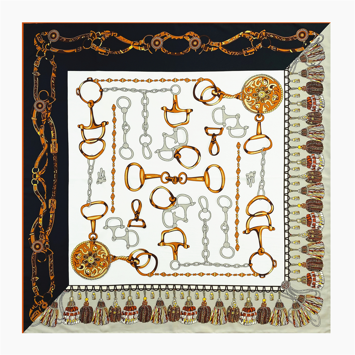 90cm Luxury Rope Tassels Twill - Silk Neck Scarf reseña y precio