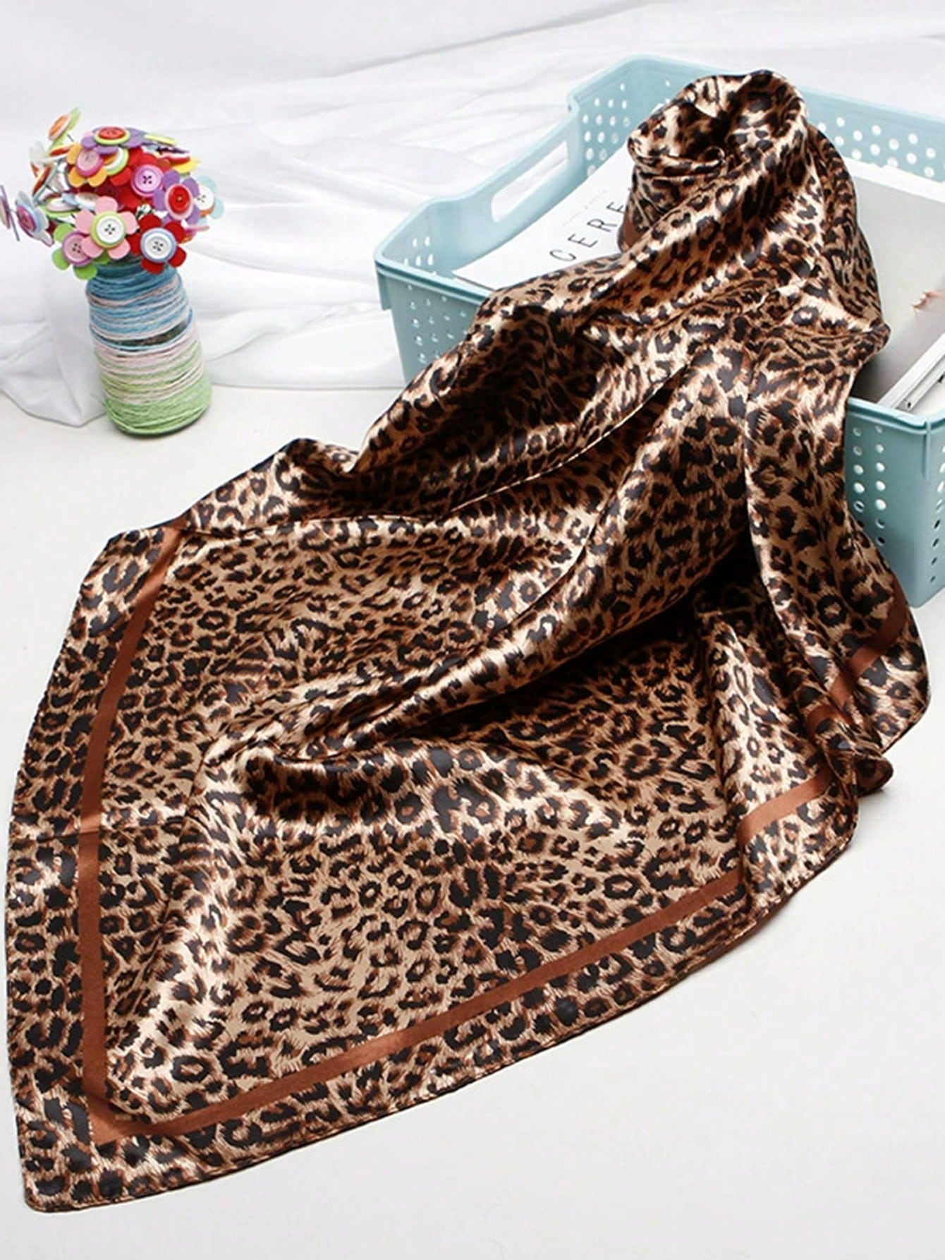 90cm Leopard Print Neckerchief - Face Scarf Mask reseña y precio