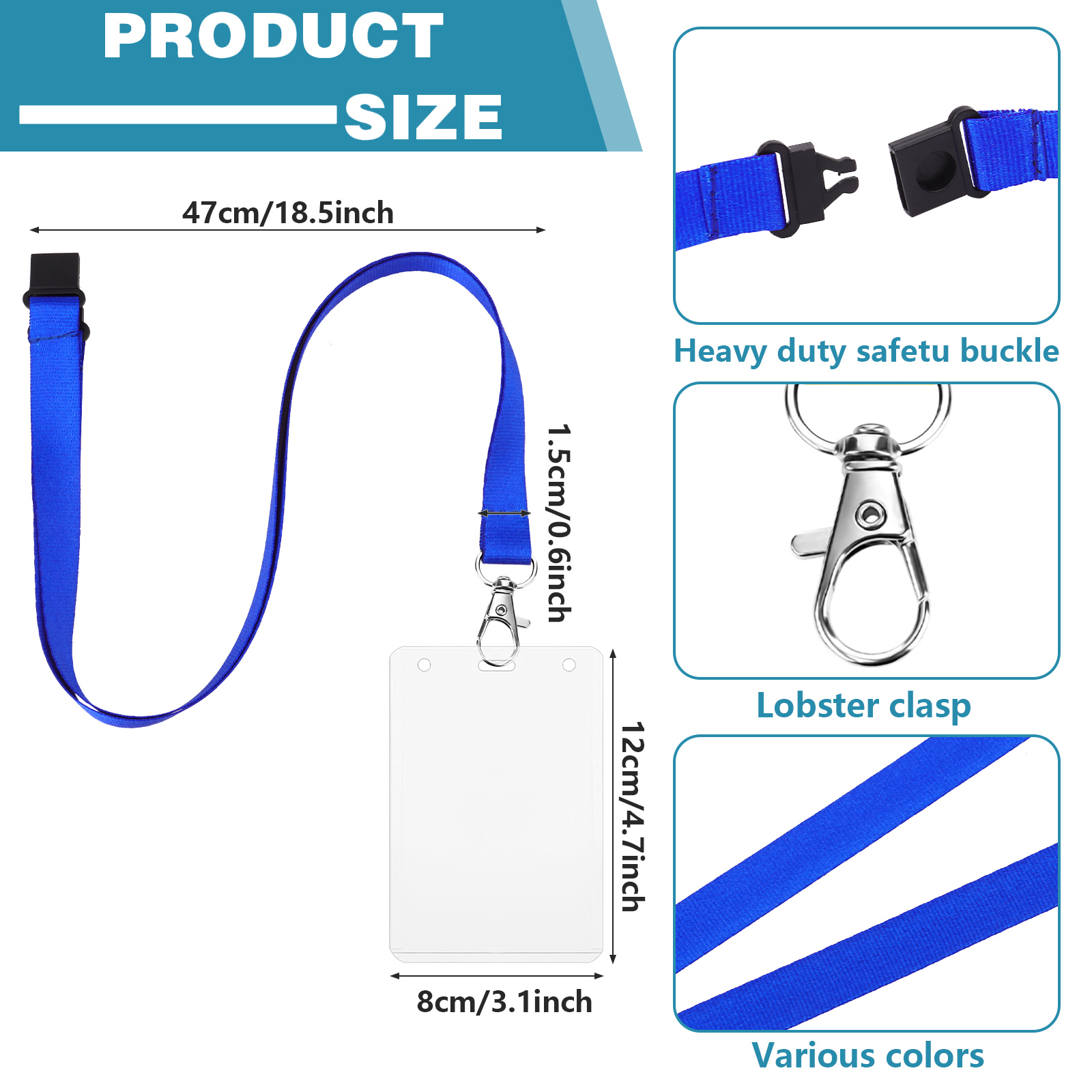 24 Pack Colorful Lanyards With - Lanyard Badge Holder reseña y precio