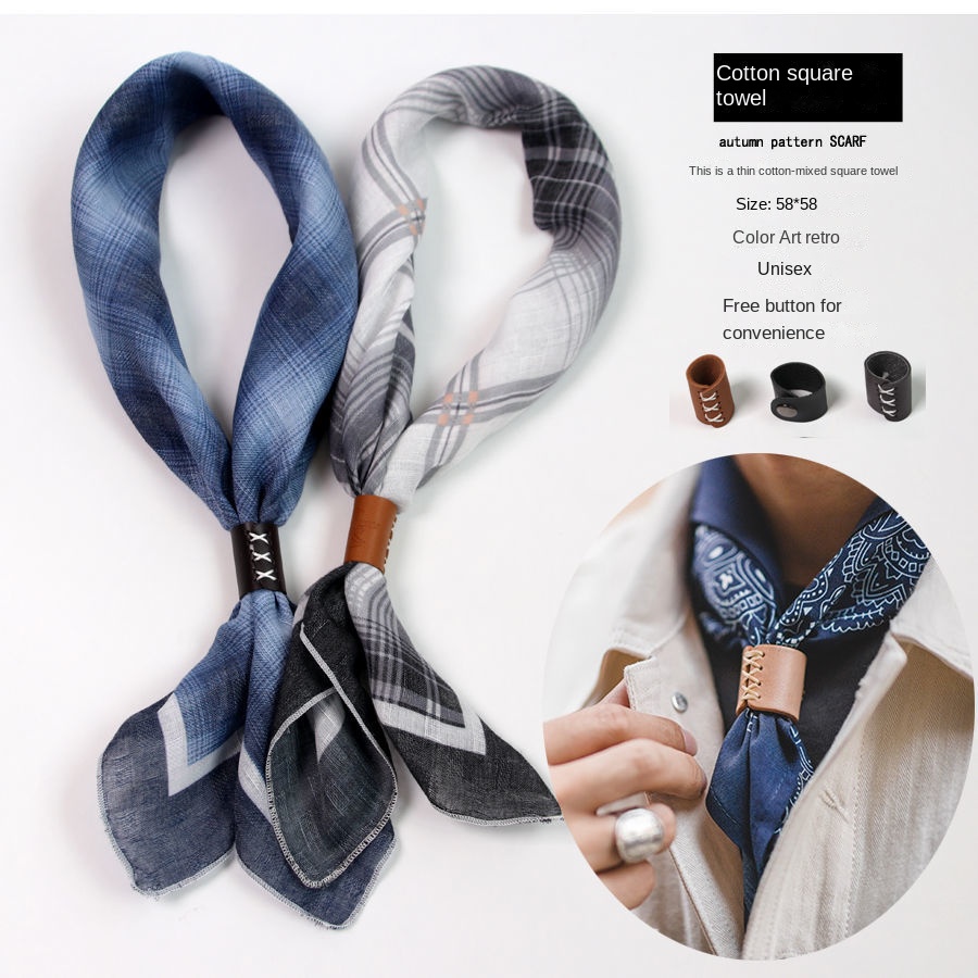 Men's Square Scarf with Button - Ascot Neck Scarf reseña y precio