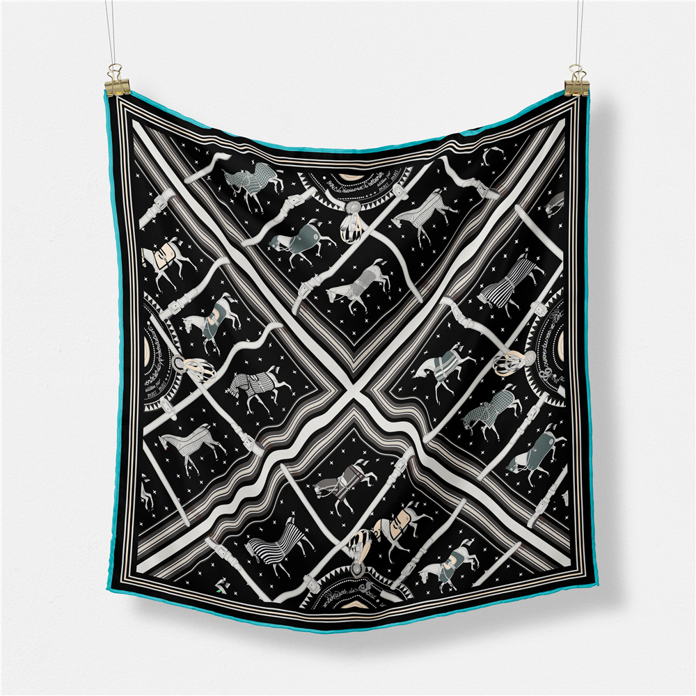 53CM Brand Small Plaid Horse P - Silk Neck Scarf reseña y precio