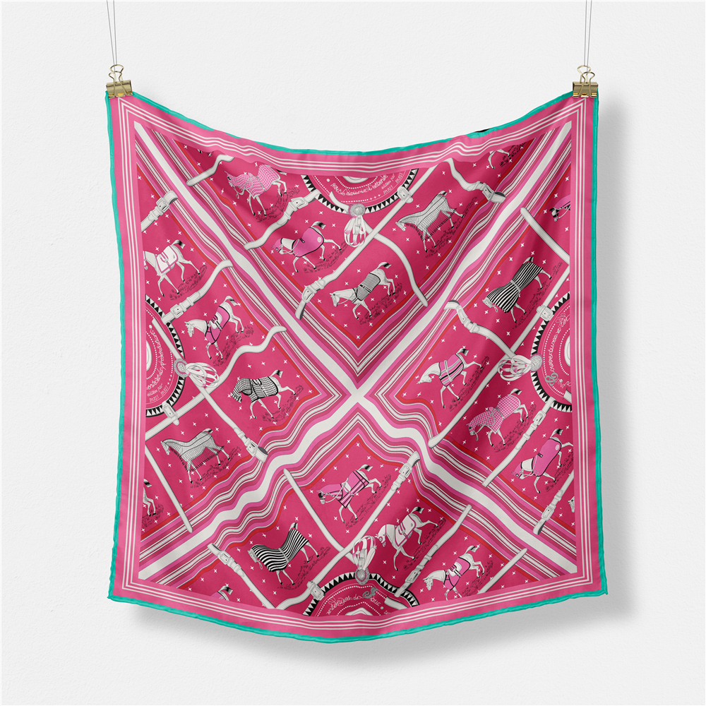 53CM Brand Small Plaid Horse P - Silk Neck Scarf reseña y precio
