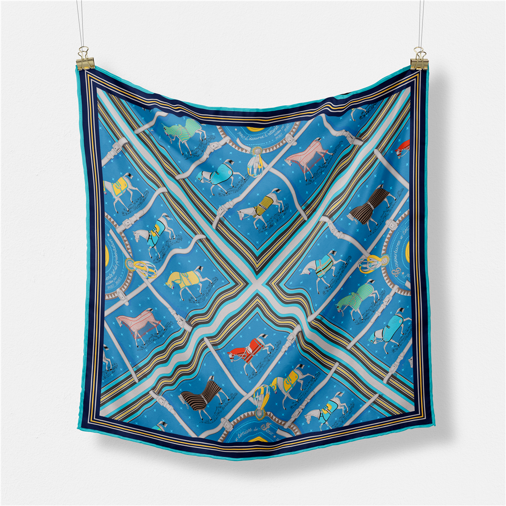 53CM Brand Small Plaid Horse P - Silk Neck Scarf reseña y precio
