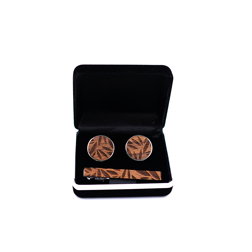 High Quality Wood Cuff links n - Tie Bar Set Gift reseña y precio