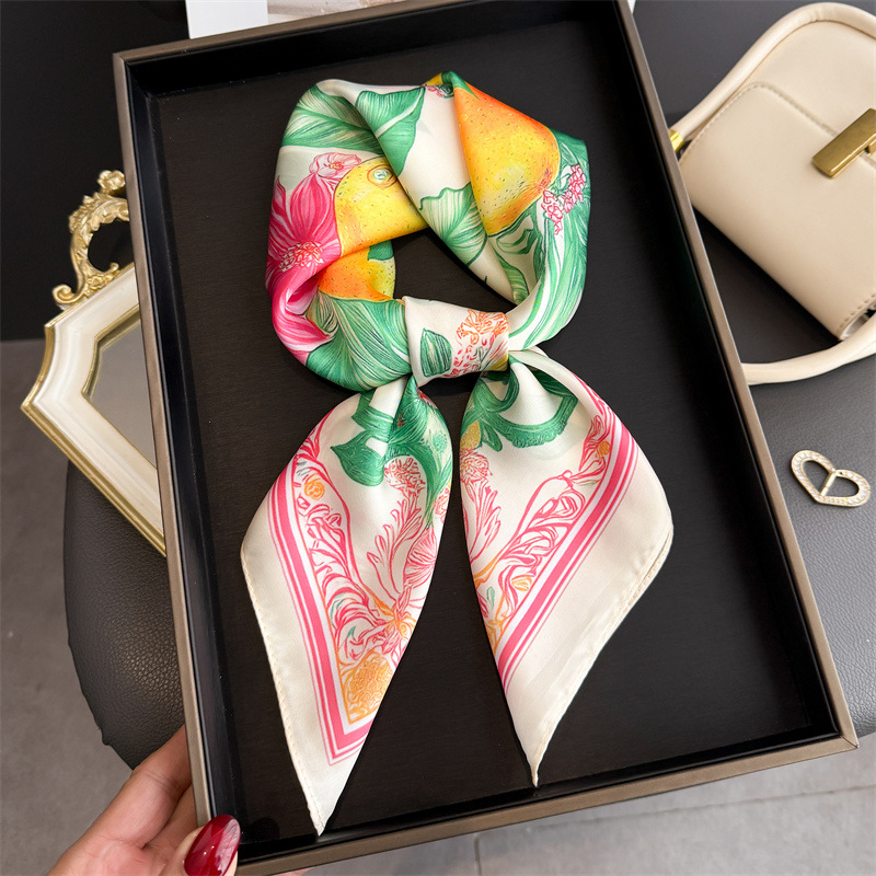 2026 New Fruit Print Silk Squa - Ascot Neck Scarf reseña y precio