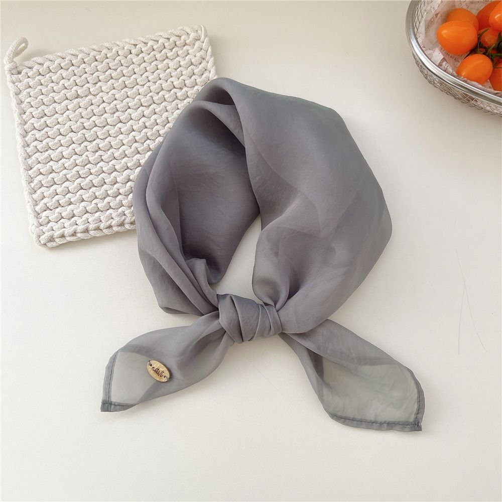 Retro Solid Color Small Square - Scarf Silk Square reseña y precio