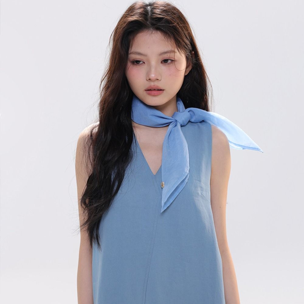 Retro Solid Color Small Square - Scarf Silk Square reseña y precio