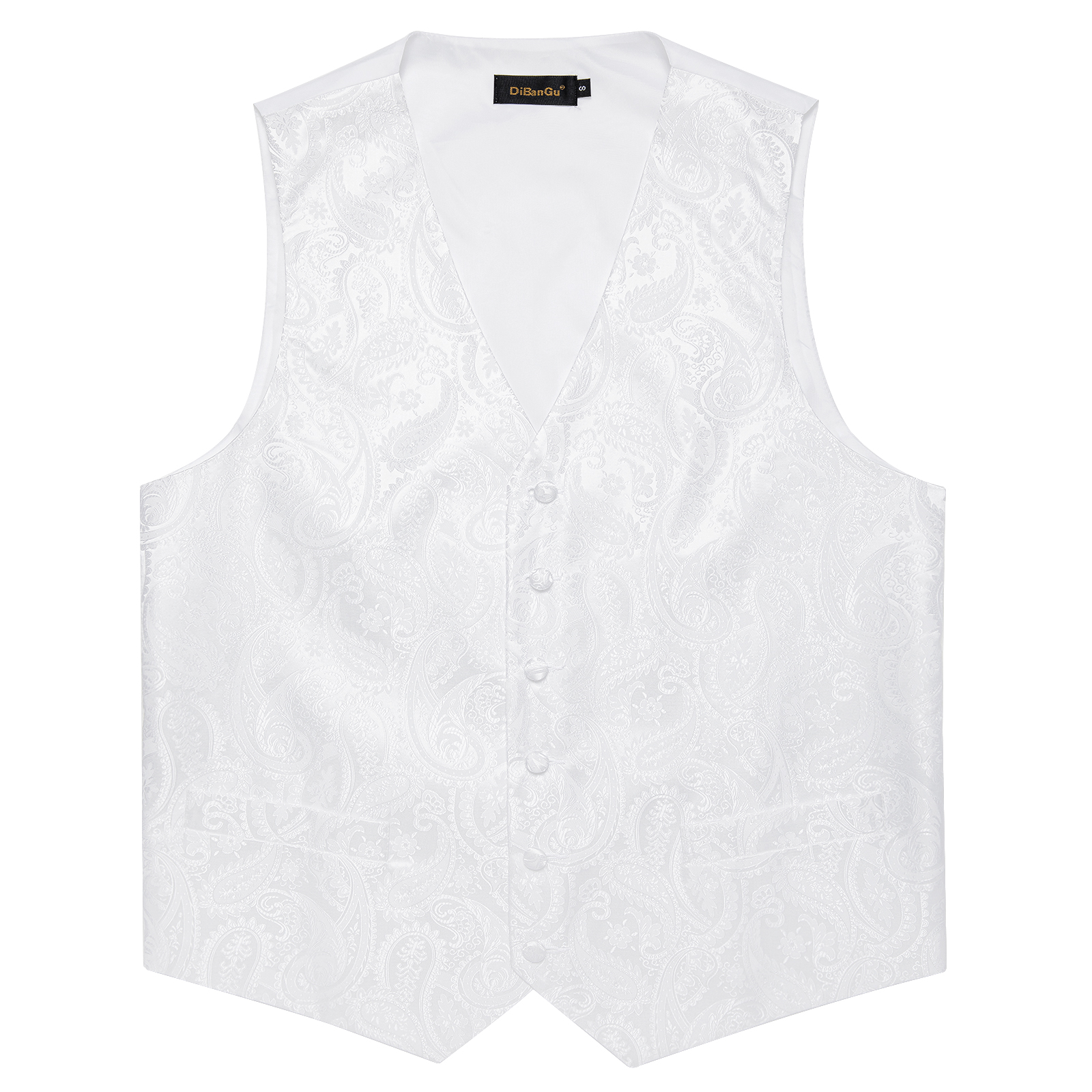 Pure White Wedding Vest for Ma - Pocket Square Set reseña y precio