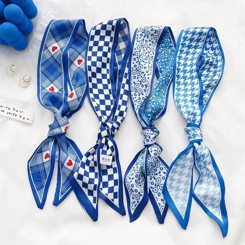 Klein blue silk scarf new chec - Ascot Neck Scarf reseña y precio