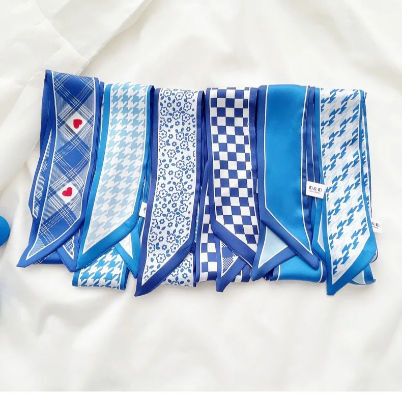 Klein blue silk scarf new chec - Ascot Neck Scarf reseña y precio