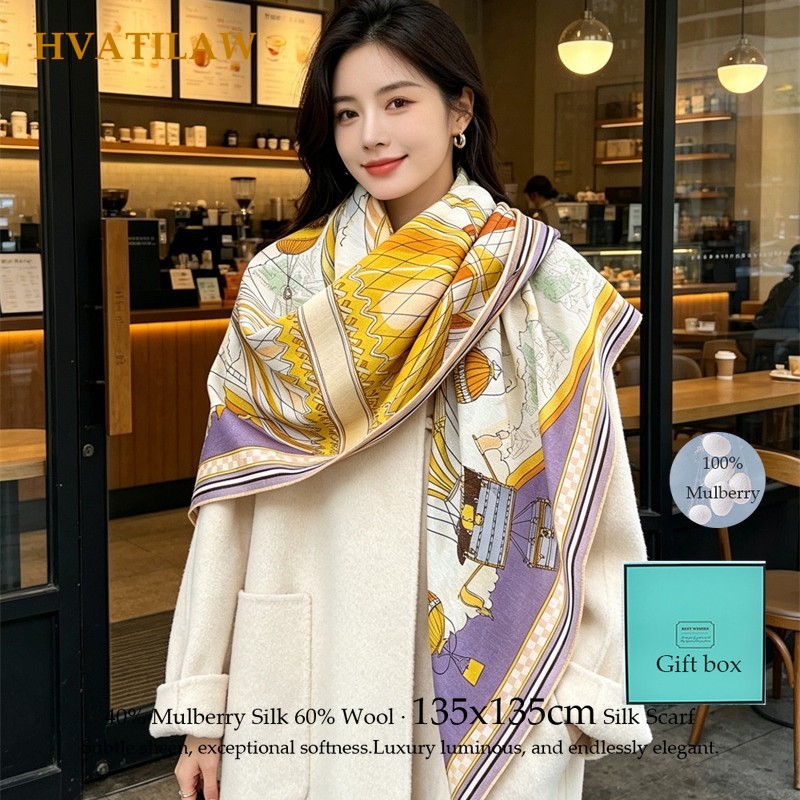 Fashion 135x135cm Silk Wool Sc - Pashmina Wrap Large reseña y precio