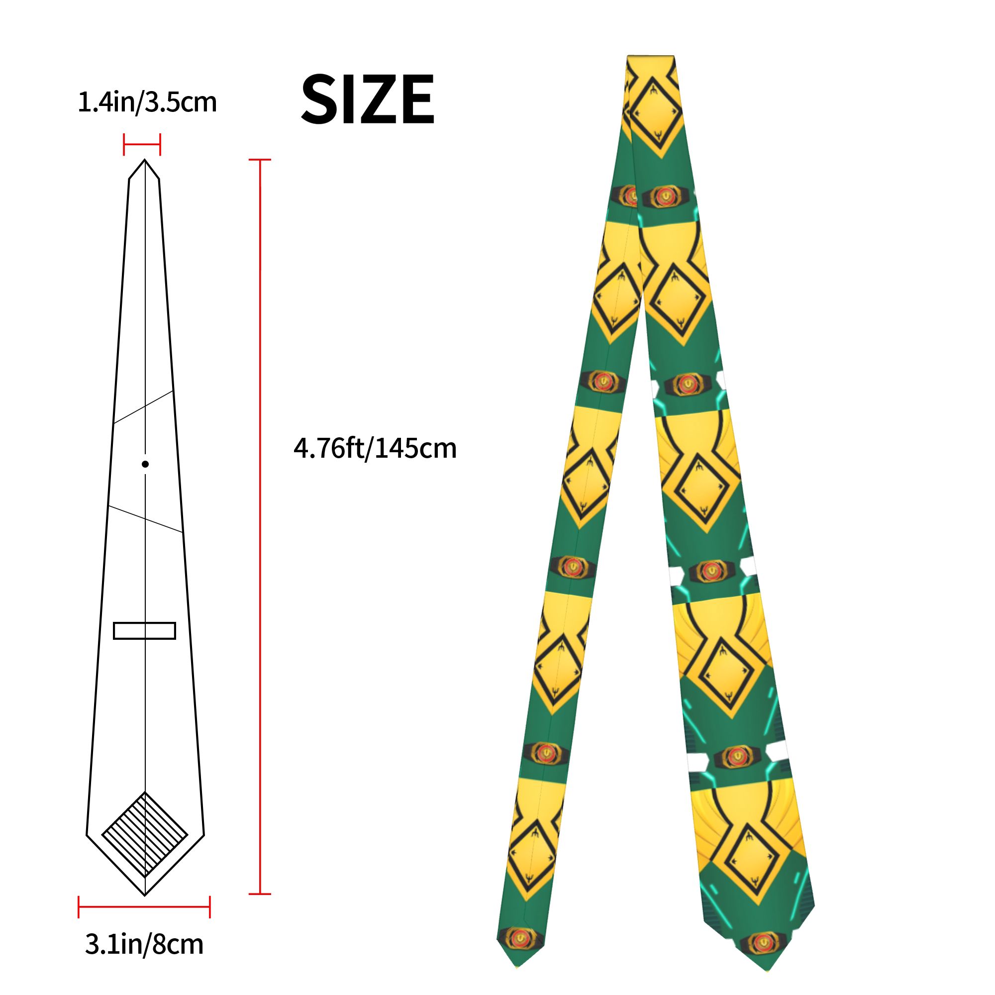 Necktie MMPR Green Power Range - Skinny Tie Men reseña y precio